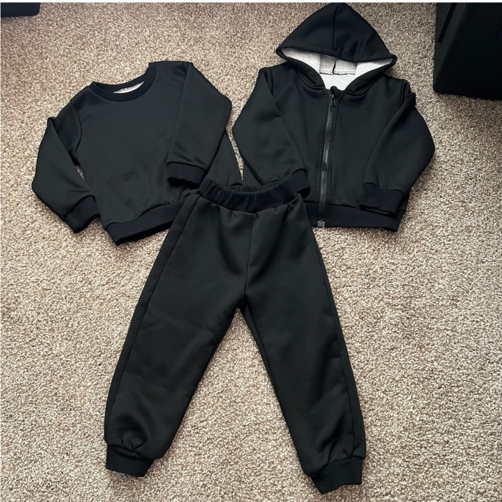 SHEIN Black Thermal Lined Matching Set Size 4Y